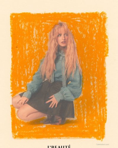 McKenna Grace oversized blazer styled with light textured blouse