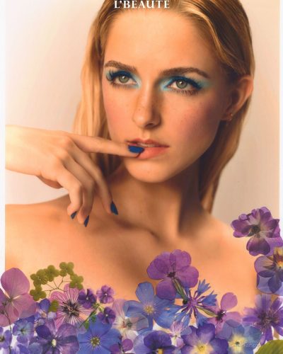 McKenna Grace light blouse under oversized creamy blazer