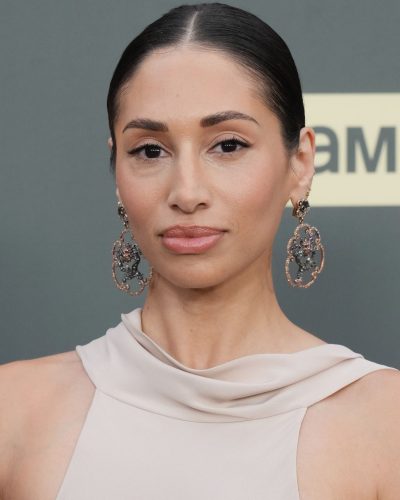 Meaghan Rath sophisticated gown featuring unique neckline detail