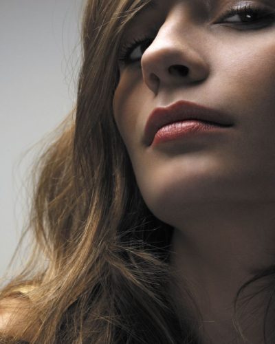 Mischa Barton off-white blouse with detailed gathering and lace shorts