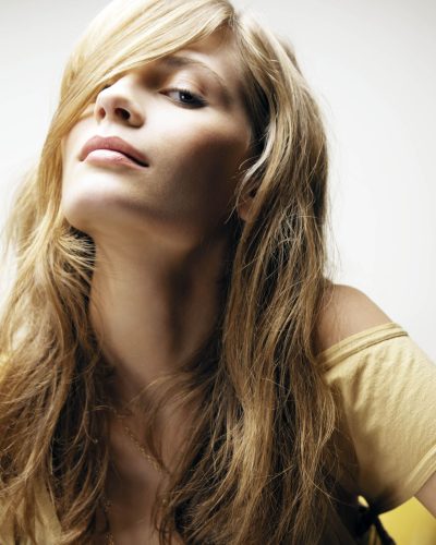 Mischa Barton relaxed fit off-white blouse and lace shorts