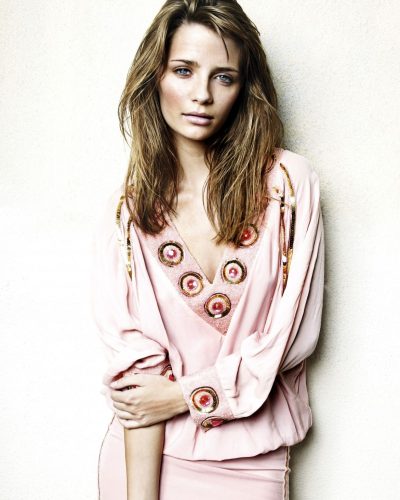 Mischa Barton black top featuring intricate embellishments