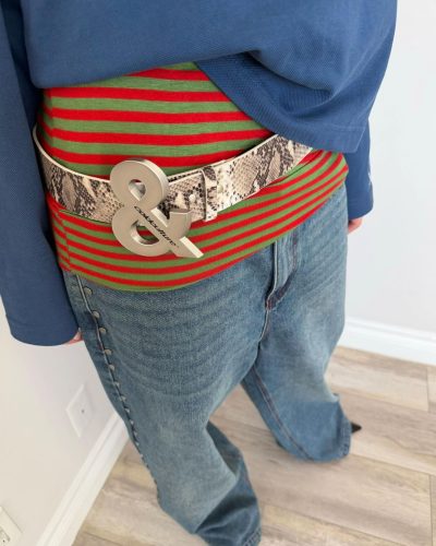 Mishka Silva in fitted jumpsuit featuring intricate design