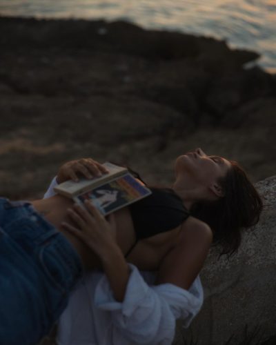 Naila Van Kommer in brown fitted dress for casual and evening wear