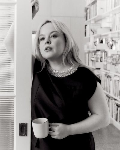 Nicola Coughlan layered texture black skirt with chic design