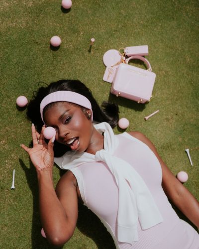 Olandria in pink top image 7