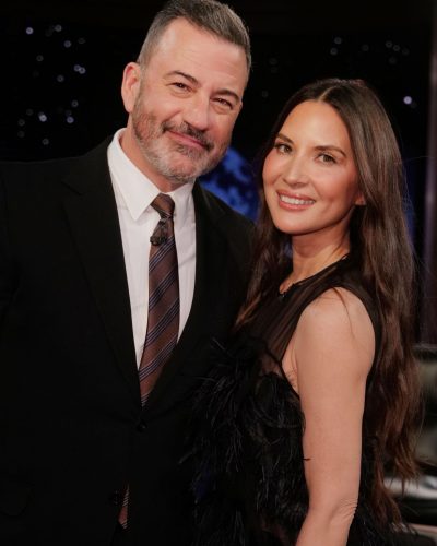 Olivia Munn in a sheer black dress with delicate craftsmanship