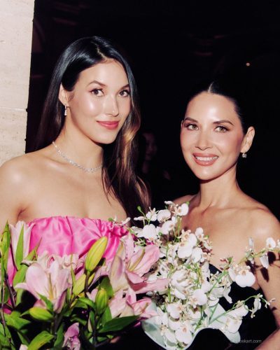 Olivia Munn black dress featuring a structured silhouette