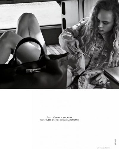 Olivia Vinten in relaxed top paired with oversized jacket