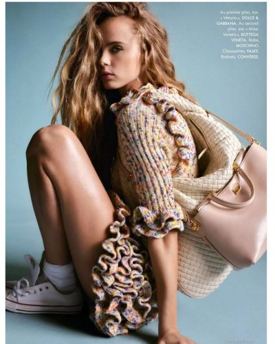 Olivia Vinten in casual chic top under oversized jacket