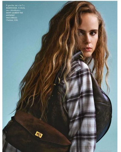 Olivia Vinten in relaxed top paired with oversized jacket