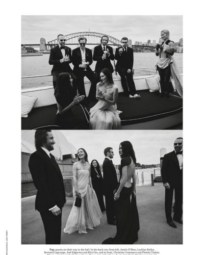 Phoebe Tonkin wearing a chic gown with a delicate neckline