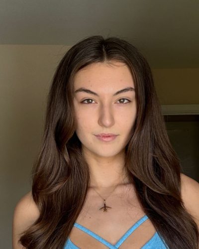 Rachel Pizzolato green bikini with unique tie-dye pattern