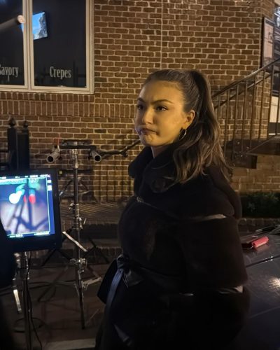 Rachel Pizzolato wearing a black swimsuit with clean lines.