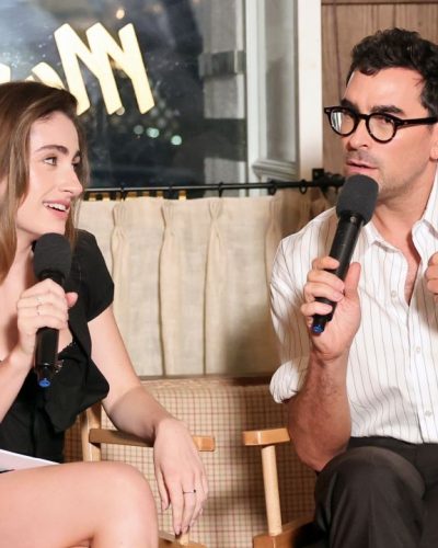 Rachel Sennott black gown featuring stylish buttons and playful hemline