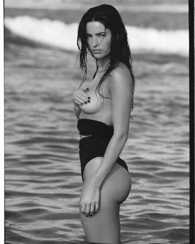 Renee Murden in black bikini with flattering high-waisted cut