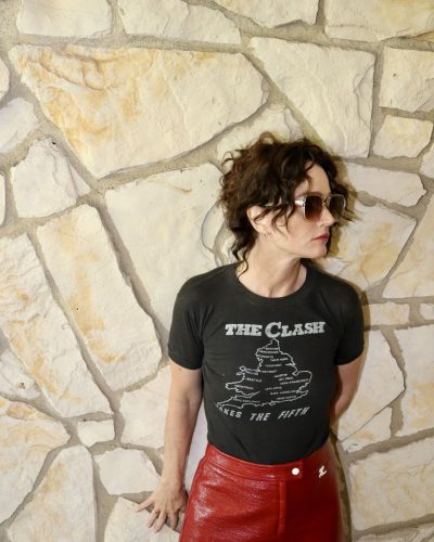 Robin Tunney spotted in blue dress during appearance