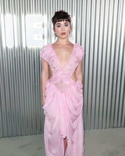 Rowan Blanchard wearing her pink dress