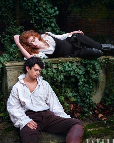 Sadie Sink wearing a classic black gown with intricate design.