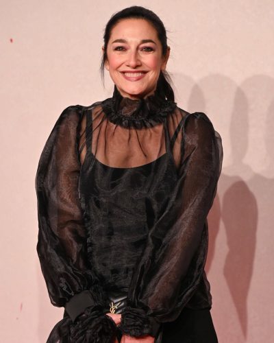 Sara Ricci wearing a chic black ensemble