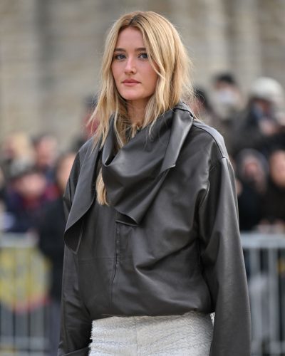 Sarah Pidgeon black leather jacket and chic handbag combo