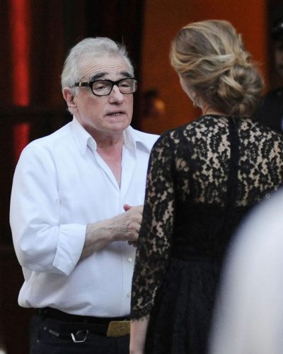 Scarlett Johansson black lace dress complemented by simple accessories