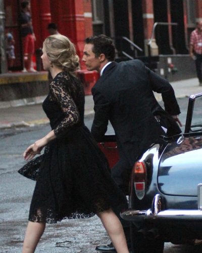 Scarlett Johansson classic black lace dress with a contemporary twist