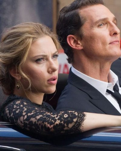 Scarlett Johansson knee-length black dress for Dolce & Gabbana