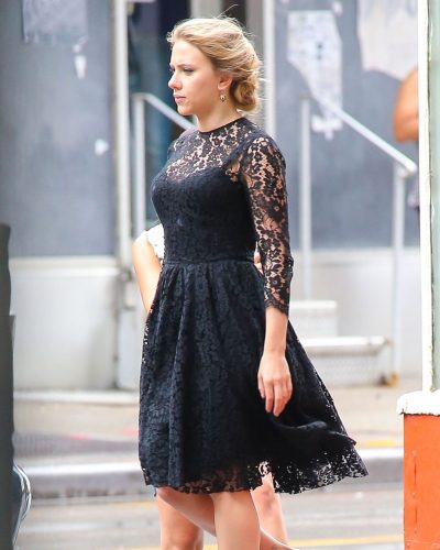 Scarlett Johansson classic black dress perfect for fashion campaigns