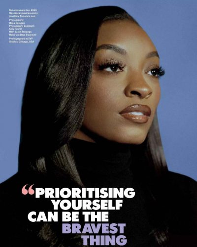 Simone Biles showcases black blazer