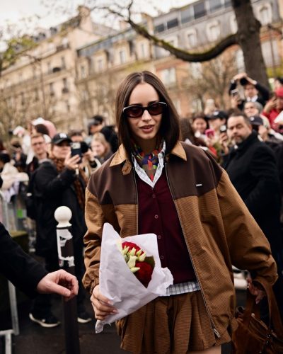 Sofia Carson stuns in brown jacket at appearance 2026