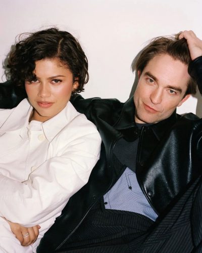 Zendaya white shirt styled with fitted black trousers