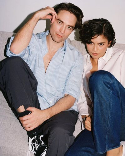 Zendaya white oversized shirt with contemporary black pants