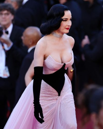 Dita Von Teese Dazzles In Pink Gown At Cannes 2026 Screening