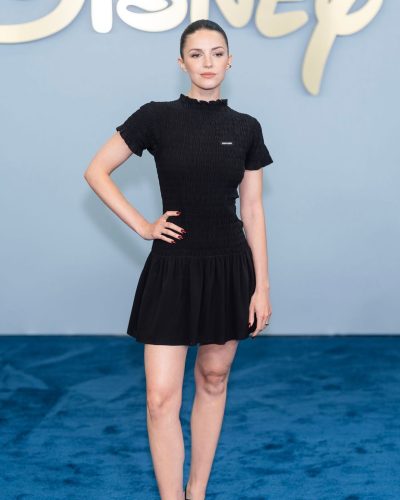 Ella Hunt Dazzles In Classic Black Dress At Disney Upfront 2026
