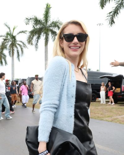 Emma Roberts Stuns In Layering At F1 Miami Grand Prix 2025
