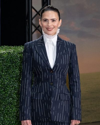 Hayley Atwell Dazzles In Pinstripe Suit At Rivals Premiere In London 2026