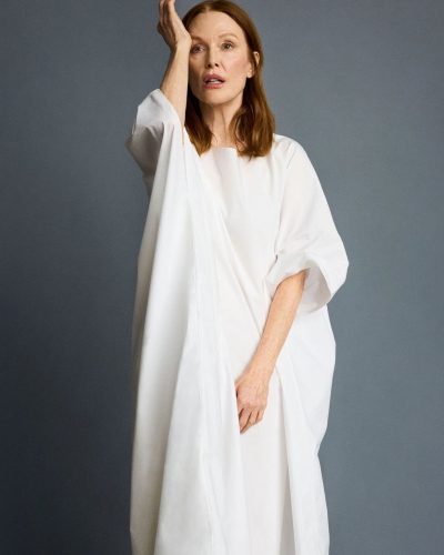 Julianne Moore Stuns In Minimalist White Dress For Family Style Magazine 2026