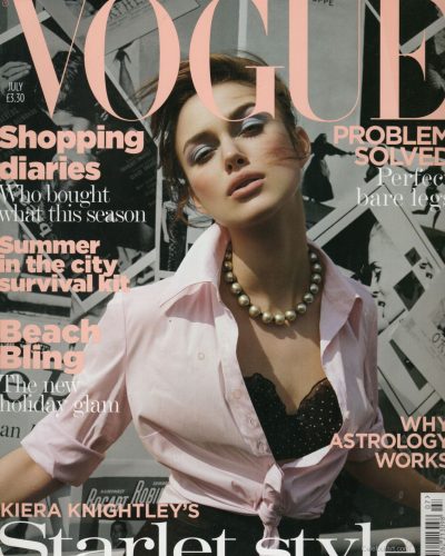 Keira Knightley Captivates In Pink On Vogue UK’s July 2004 Cover