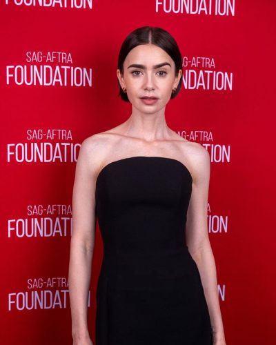 Lily Collins Dazzles In Black Dress At Sag-Aftra Event 2026