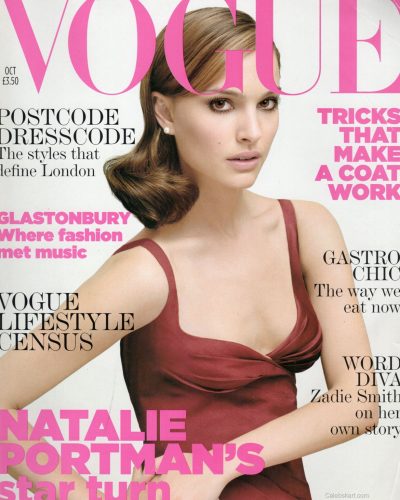 Natalie Portman Dazzles In A Burgundy Gown For Vogue UK 2005