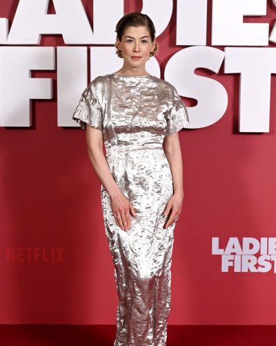 Rosamund Pike Shines In Silver At Ladies First Screening In London 2026