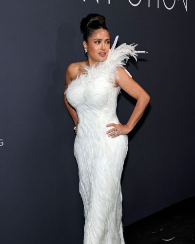 Salma Hayek Dazzles In Feathered Elegance At Cannes 2026