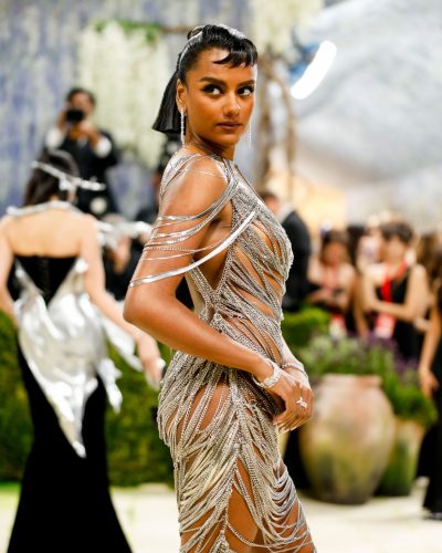 Simone Ashley Dazzles In Silver Chains At The 2026 Met Gala