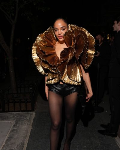 Tessa Thompson Dazzles In Metallic Ensemble At Saint Laurent After-Party In NYC 2026
