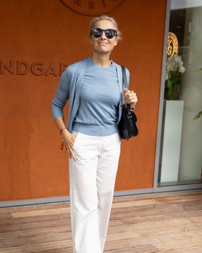 Anne-Sophie Lapix Charms In Light Blue Ensemble At 2026 French Open