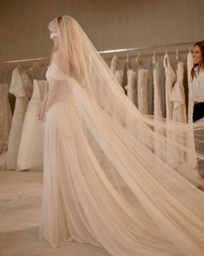 Emma Roberts Trying on Wedding Dress for Vogue July 2026