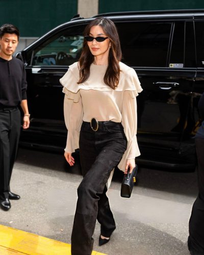 Gemma Chan Arrives at Nbcuniversal Upfront in New York City May 2026