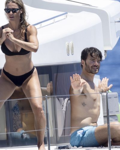 Michelle Hunziker Practicing Yoga on a Boat in the Aeolian Islands 2026 - Photo 3