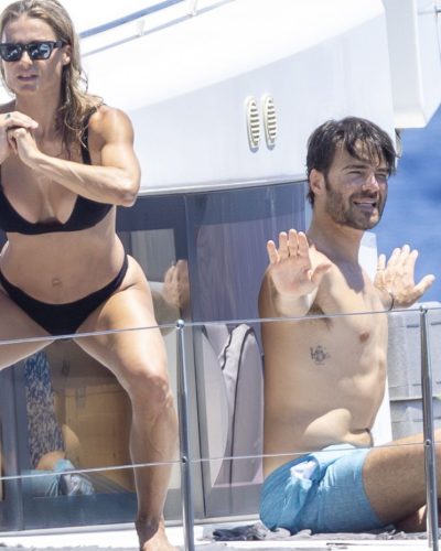 Michelle Hunziker Practicing Yoga on a Boat in the Aeolian Islands 2026 - Photo 4